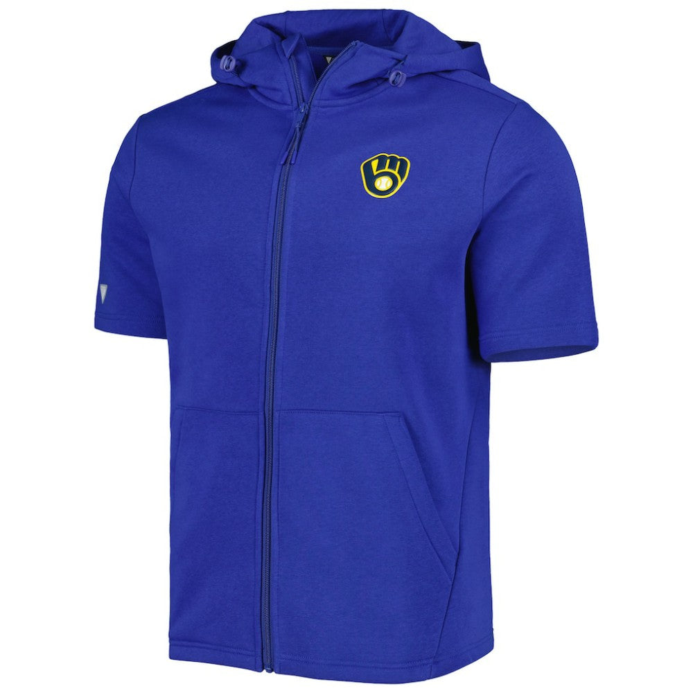 Milwaukee Brewers Levelwear Recruit Full-Zip Short Sleeve Hoodie - MLB