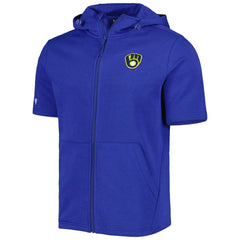 Milwaukee Brewers Levelwear Recruit Full-Zip Short Sleeve Hoodie - MLB