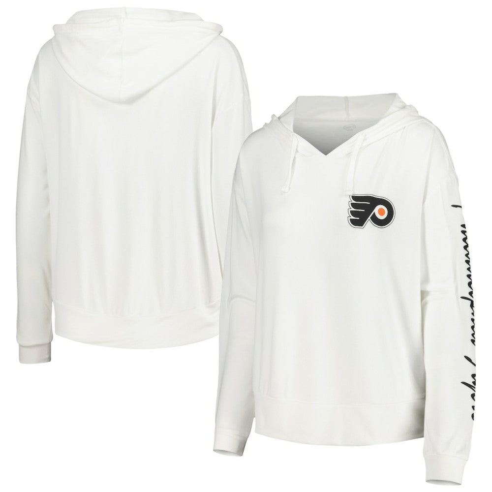 Philadelphia Flyers Concepts Sport Women's Accord Hacci Long Sleeve Hoodie Top - White - NHL