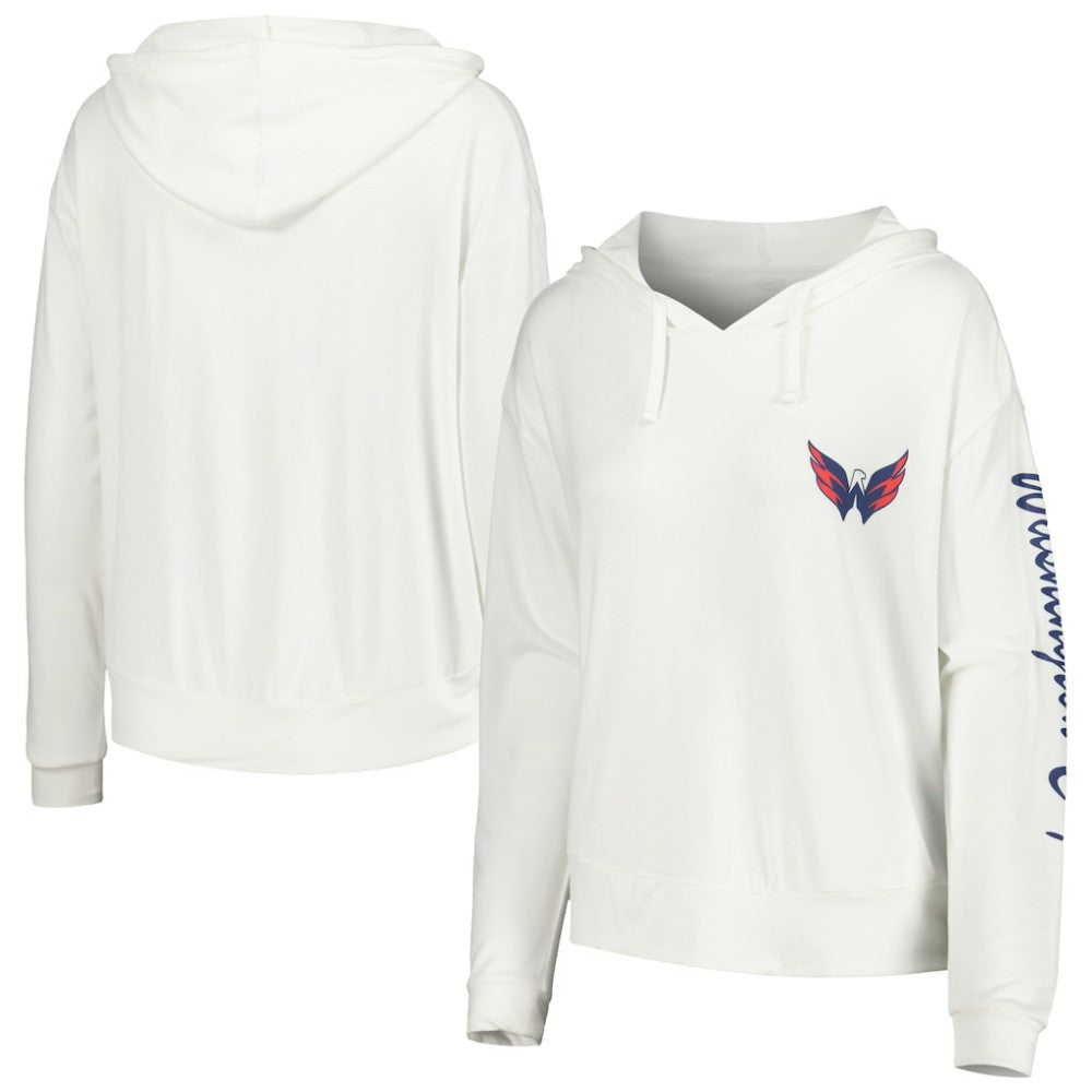 Washington Capitals Concepts Sport Women's Accord Hacci Long Sleeve Hoodie Top - White - NHL
