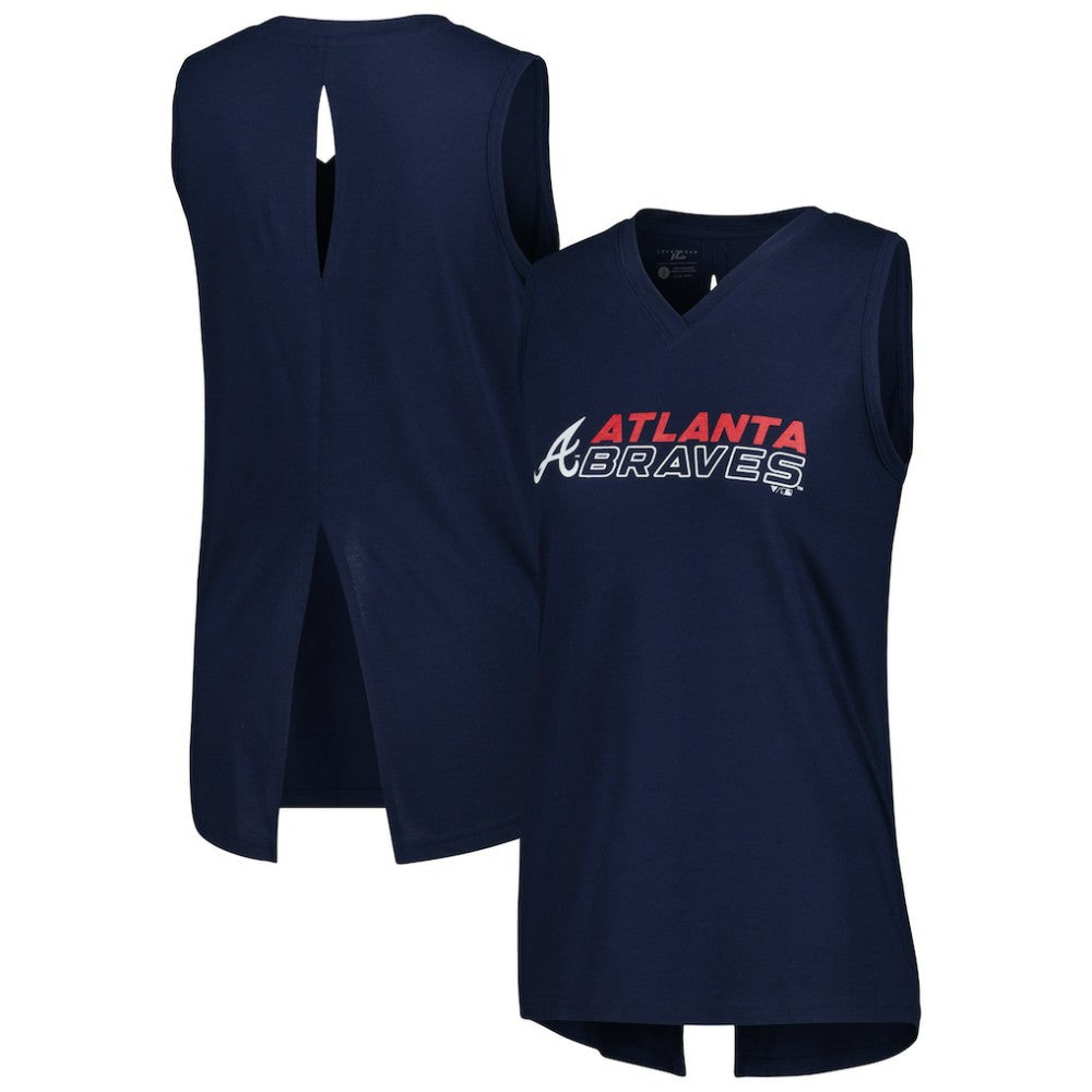 Atlanta Braves Levelwear Women's Paisley Chase V-Neck Tank Top - MLB