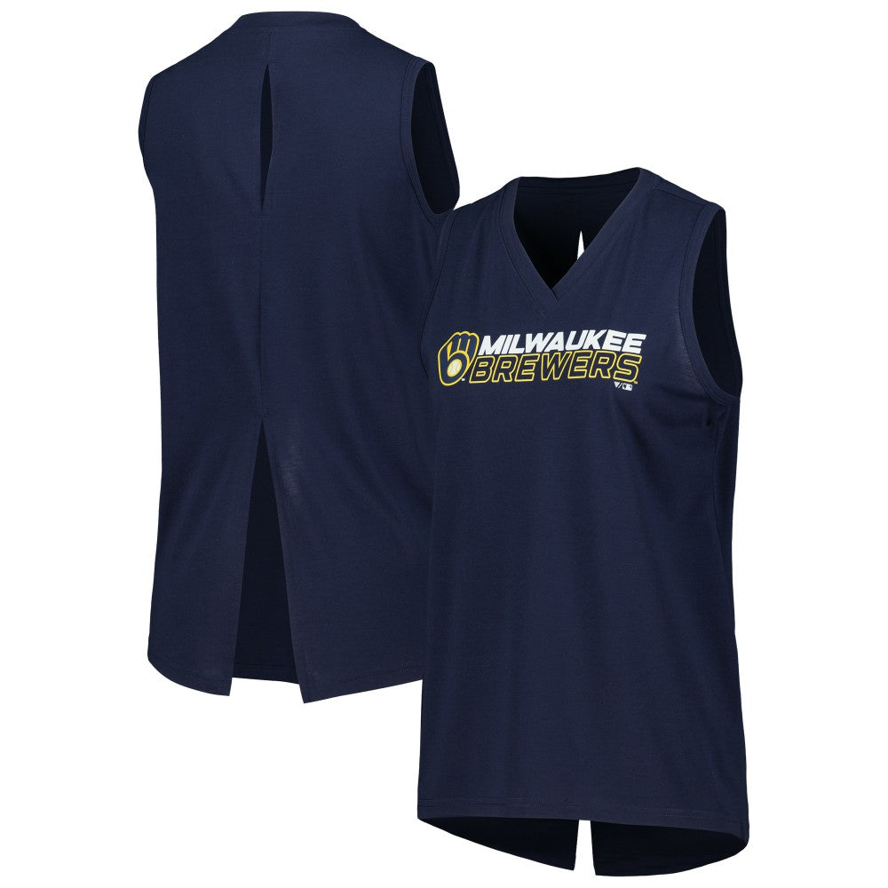 Milwaukee Brewers Levelwear Women's Paisley Chase V-Neck Tank Top - MLB