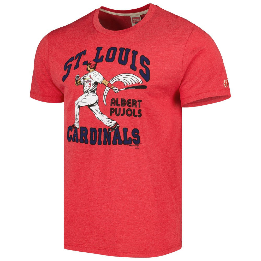Albert Pujols St. Louis Cardinals Homage Illustration Tri-Blend T-Shirt - MLB