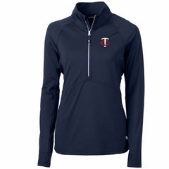Minnesota Twins Cutter & Buck Women's Adapt Eco Knit Stretch Half-Zip Logo Pullover Top - MLB