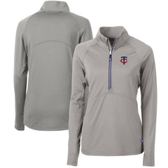 Minnesota Twins Cutter & Buck Women's Adapt Eco Knit Stretch Half-Zip Logo Pullover Top - MLB