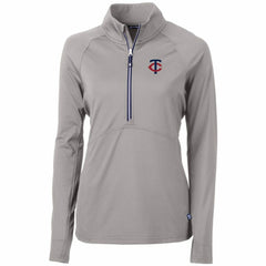 Minnesota Twins Cutter & Buck Women's Adapt Eco Knit Stretch Half-Zip Logo Pullover Top - MLB