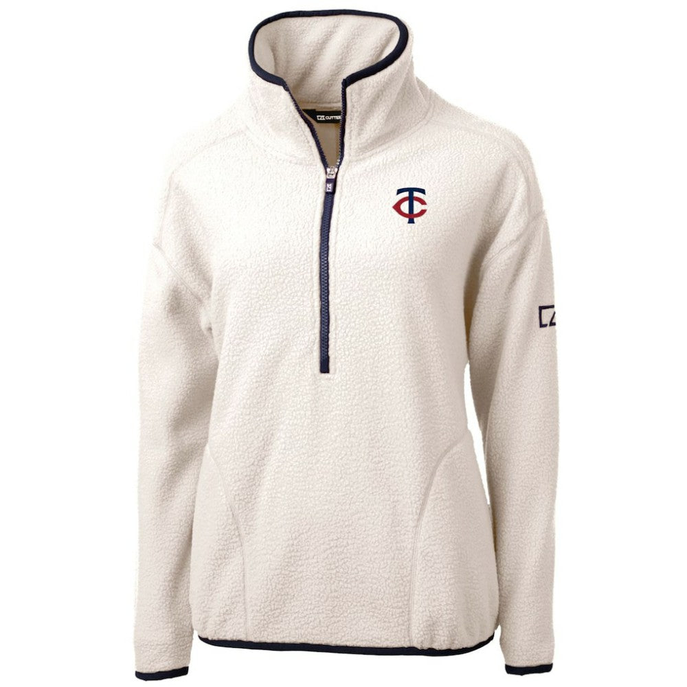 Minnesota Twins Cutter & Buck Women's Cascade Eco Sherpa Half-Zip Pullover Jacket - MLB