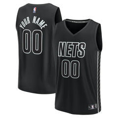 Brooklyn Nets Youth Fast Break Replica Custom Jersey Statement Edition Black - NBA