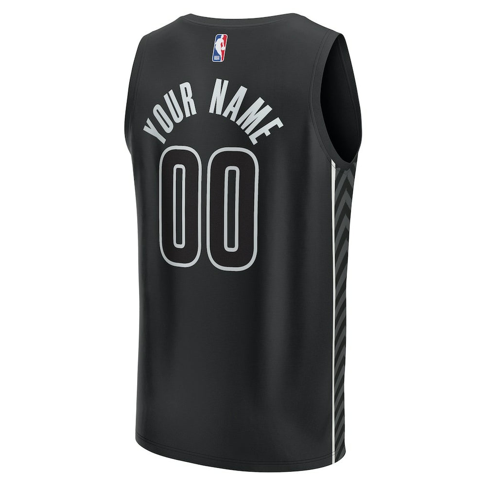 Brooklyn Nets Youth Fast Break Replica Custom Jersey Statement Edition Black - NBA