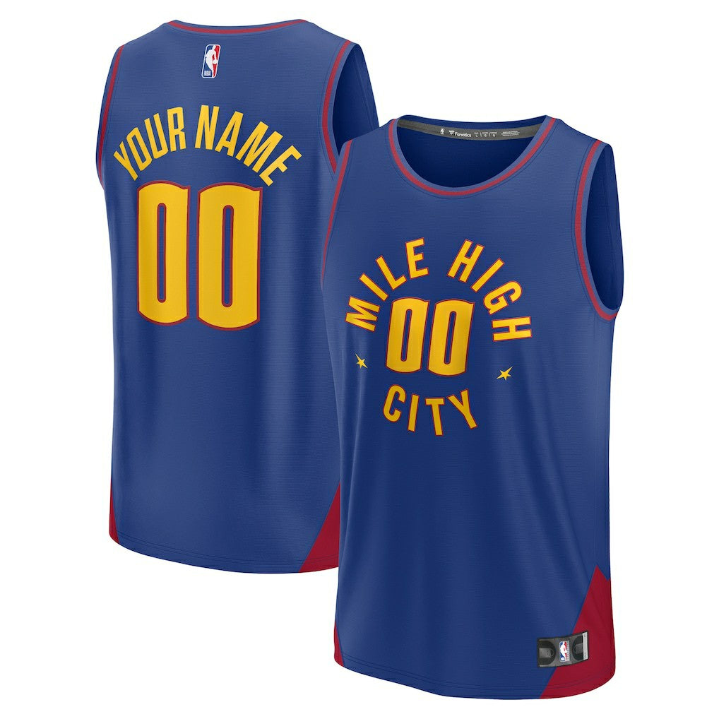 Denver Nuggets Youth Fast Break Replica Custom Jersey Statement Editi- Blue - NBA