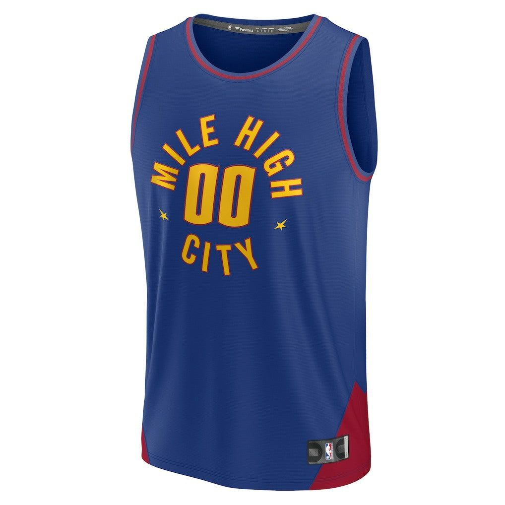 Denver Nuggets Youth Fast Break Replica Custom Jersey Statement Editi- Blue - NBA