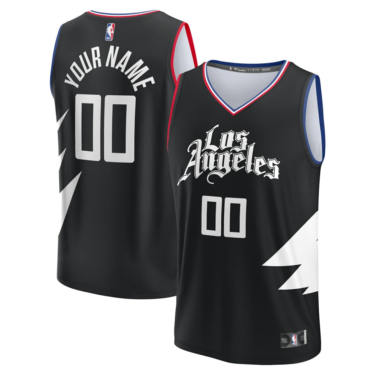 LA Clippers Youth Fast Break Replica Custom Jersey Statement Edition Black - NBA