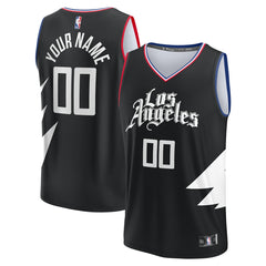 LA Clippers Youth Fast Break Replica Custom Jersey Statement Edition Black - NBA
