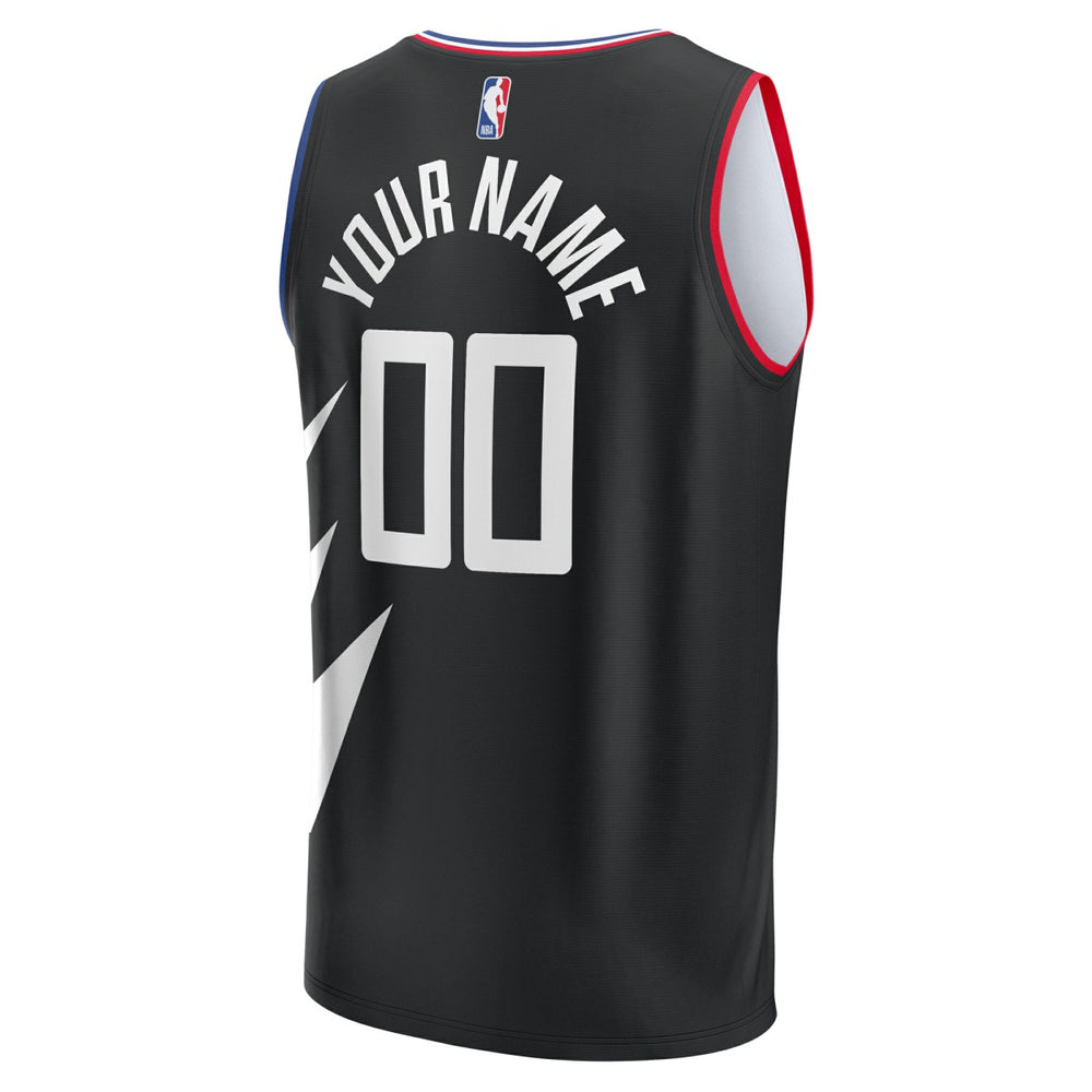 LA Clippers Youth Fast Break Replica Custom Jersey Statement Edition Black - NBA