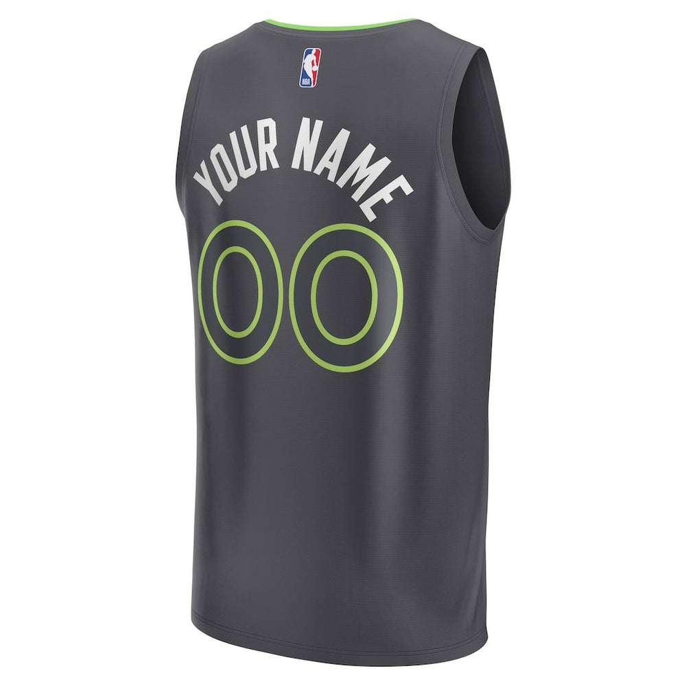 Minnesota Timberwolves Youth Custom Fast Break Jersey Statement Edition Black - NBA