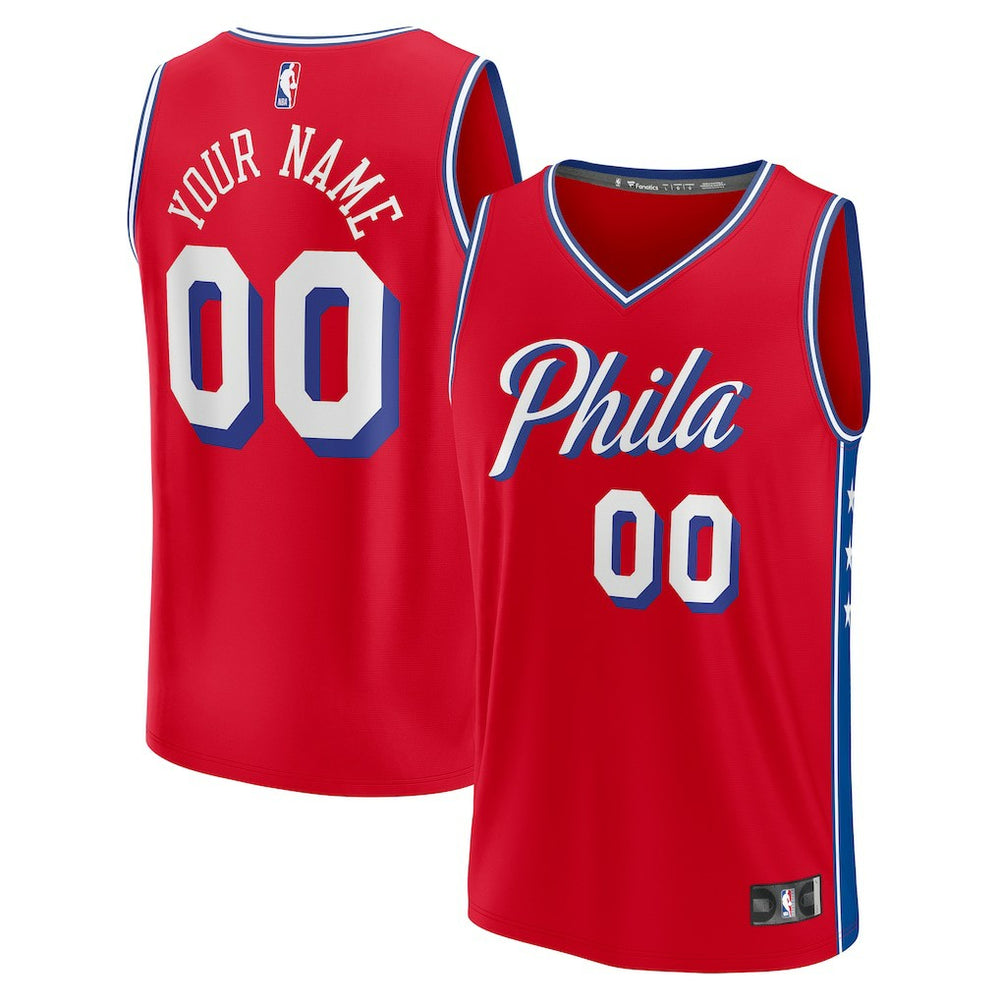 Philadelphia 76ers Youth Fast Break Replica Custom Jersey Statement Edition Red - NBA