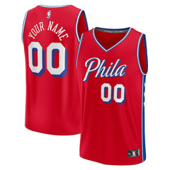 Philadelphia 76ers Youth Fast Break Replica Custom Jersey Statement Edition Red - NBA