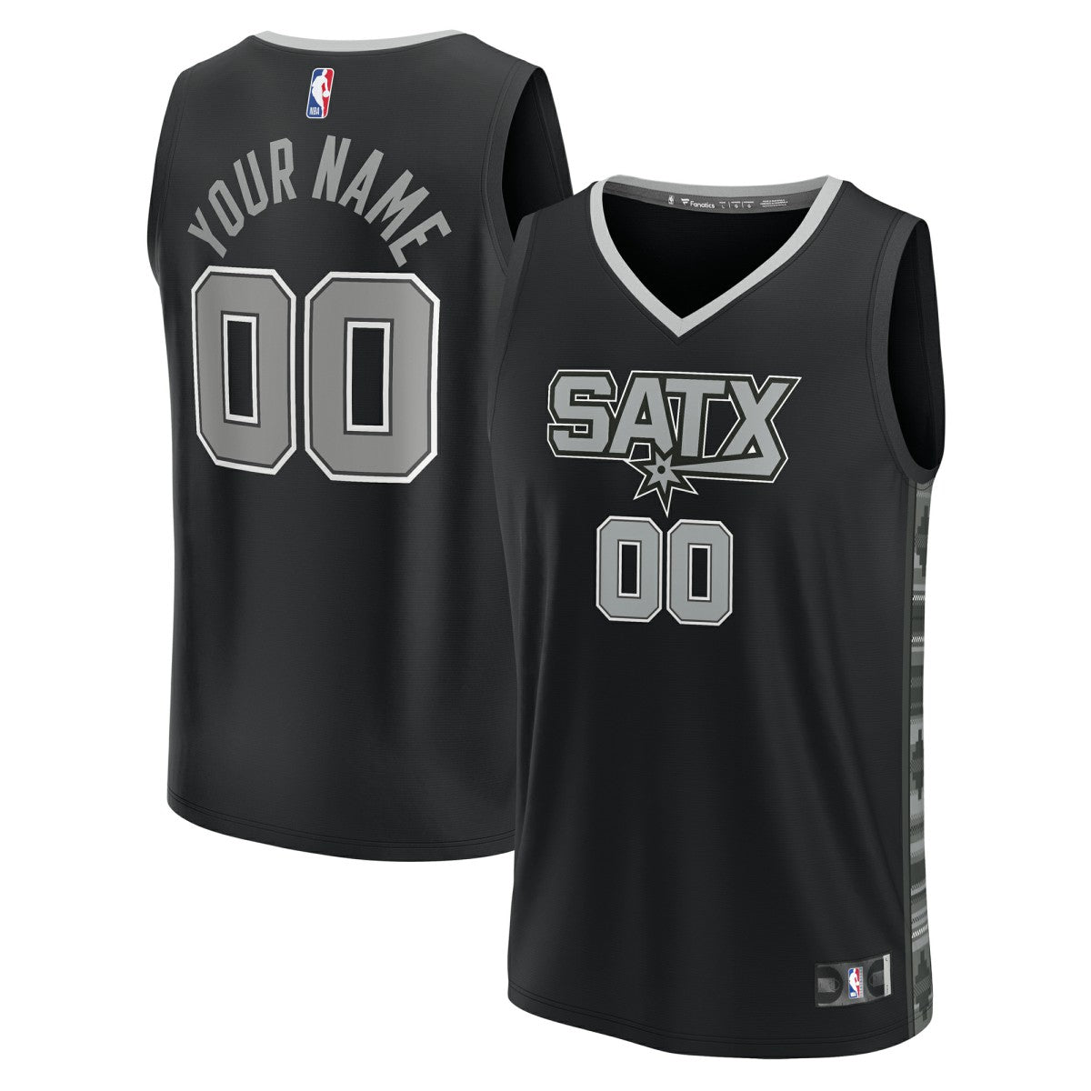 San Antonio Spurs Youth Fast Break Replica Custom Jersey Statement Edition Black - NBA