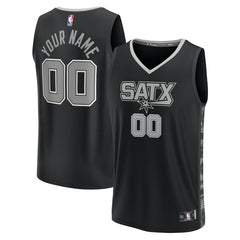 San Antonio Spurs Youth Fast Break Replica Custom Jersey Statement Edition Black - NBA