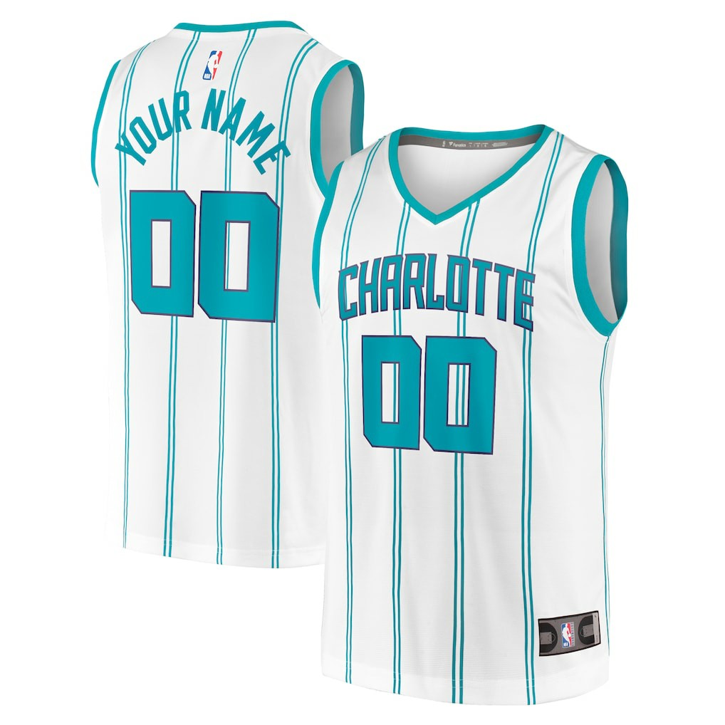 Charlotte Hornets Fast Break Custom Replica Jersey Association Edition White - NBA