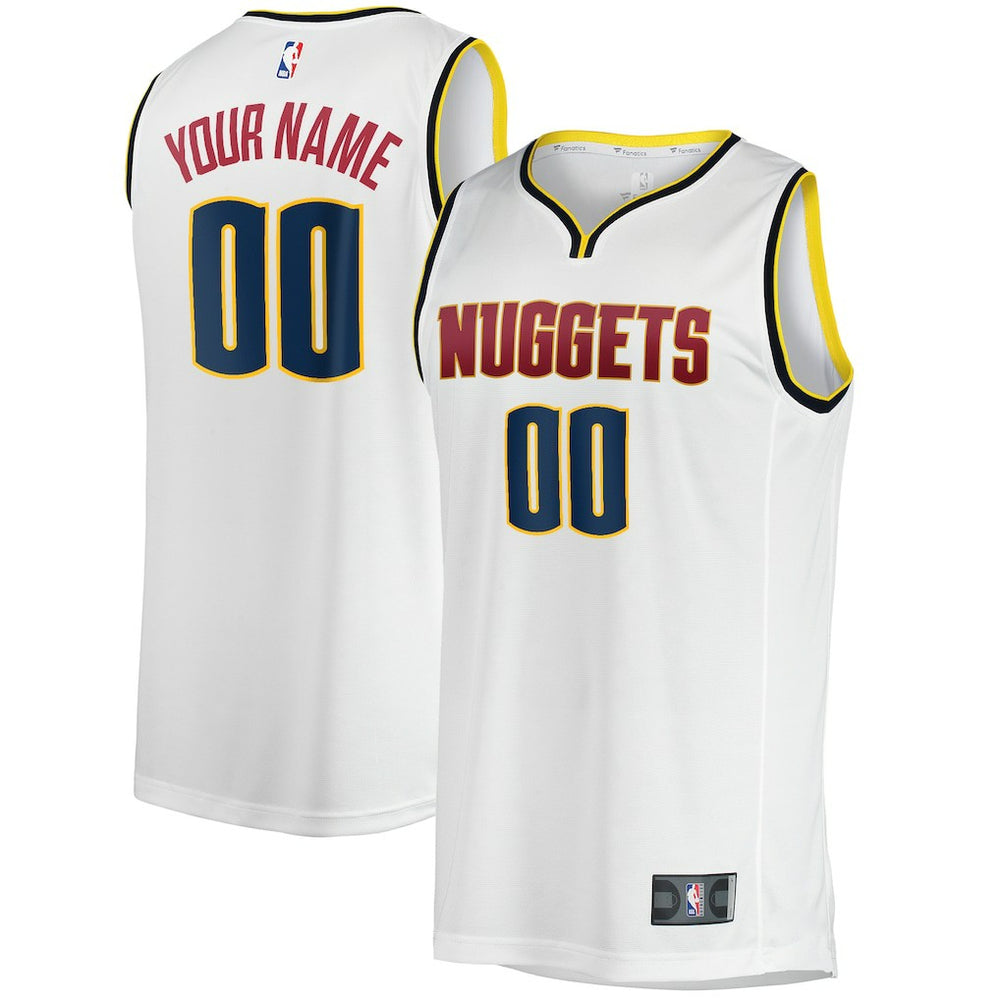 Denver Nuggets Fast Break Custom Replica Jersey Association Editi- White - NBA