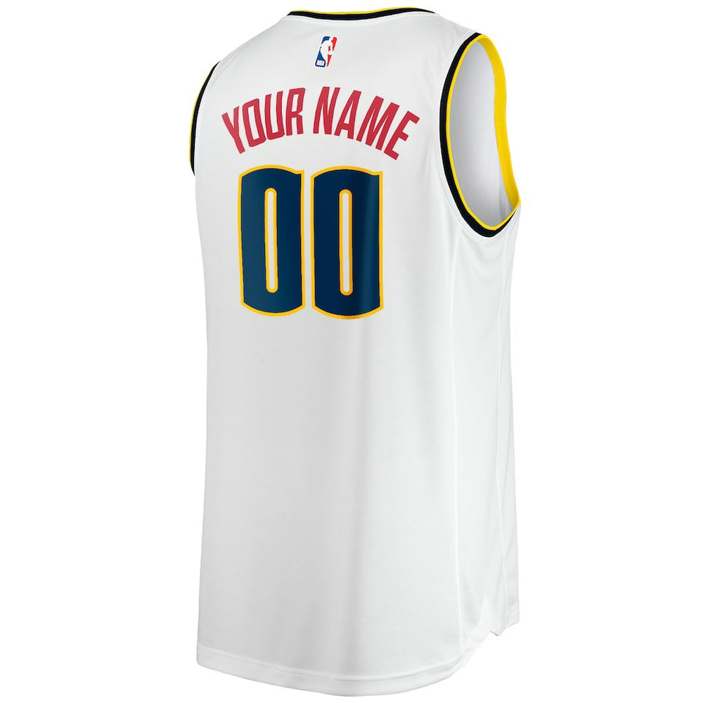 Denver Nuggets Fast Break Custom Replica Jersey Association Editi- White - NBA