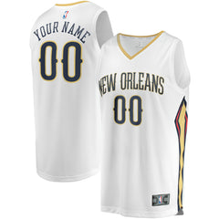 New Orleans Pelicans Unisex Custom Fast Break Jersey Association Edition White - NBA