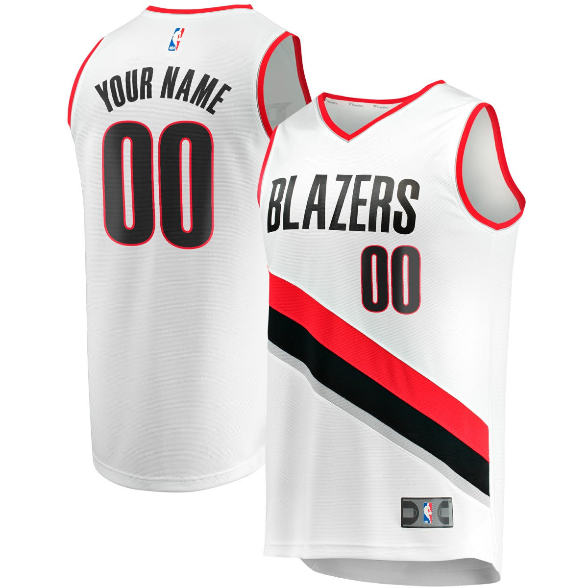 Portland Trail Blazers Fast Break Custom Replica Jersey Association Edition White - NBA