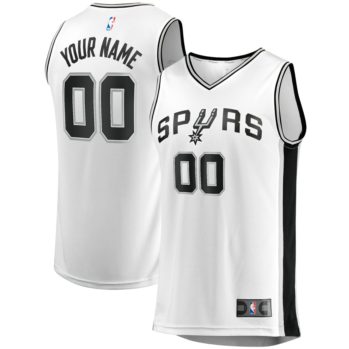 San Antonio Spurs Fast Break Custom Replica Jersey Association Edition White - NBA