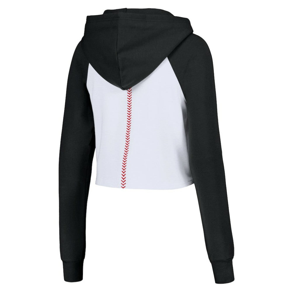 San Francisco Giants Lusso Women's Jane Raglan Quarter-Zip Tri-Blend Cropped Pullover Hoodie - MLB
