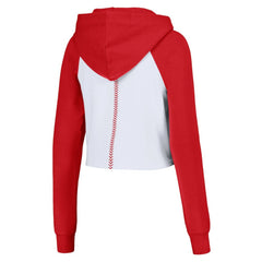 St. Louis Cardinals Lusso Women's Jane Raglan Quarter-Zip Tri-Blend Cropped Pullover Hoodie - MLB