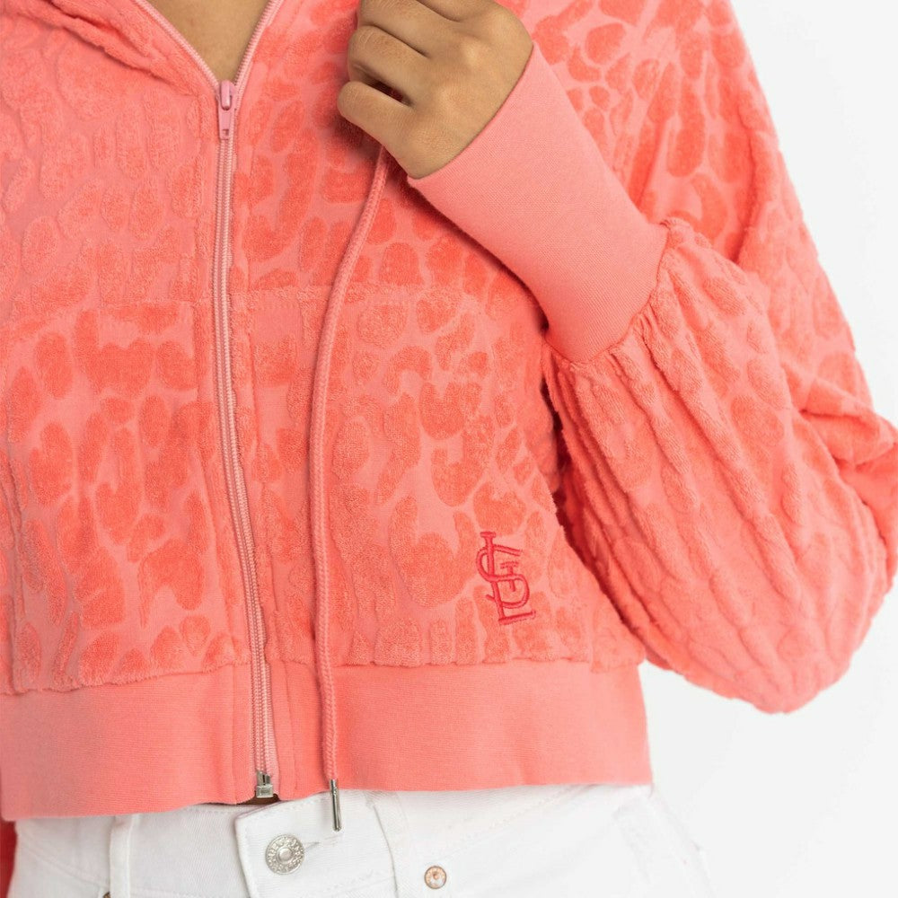 St. Louis Cardinals Lusso Women's Tabitha Cheetah Terry Full-Zip Sweatshirt - MLB