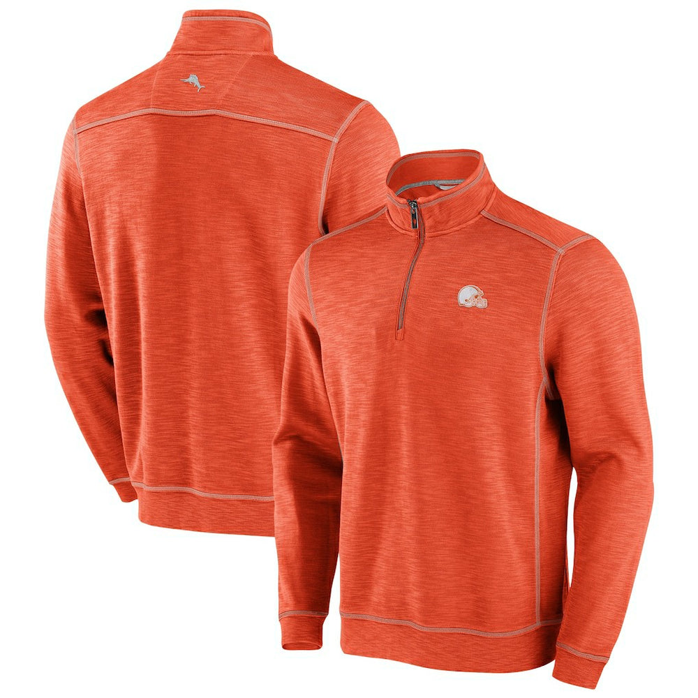 Cleveland Browns Tobago Bay Tri-Blend Half-Zip Sweatshirt Orange | Tommy Bahama