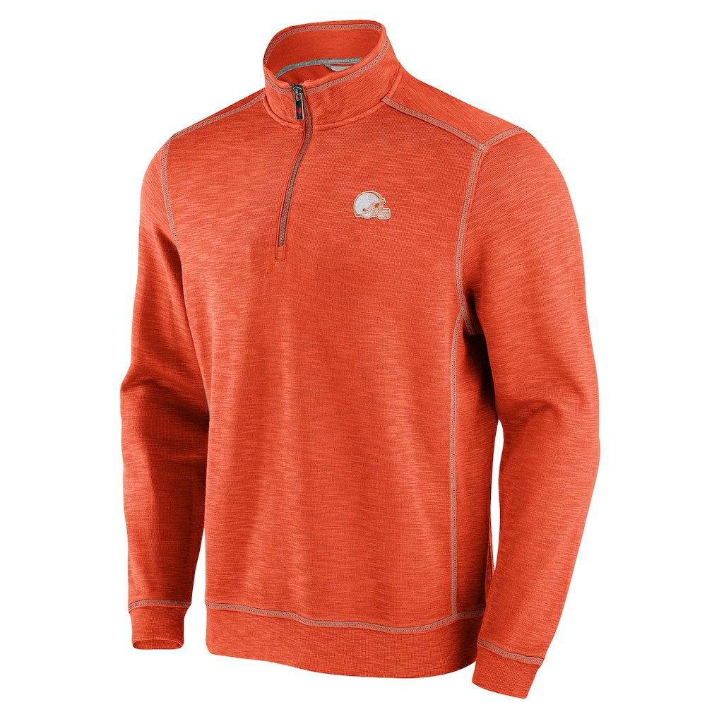 Cleveland Browns Tobago Bay Tri-Blend Half-Zip Sweatshirt Orange | Tommy Bahama