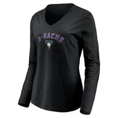 Arizona Diamondbacks Women's Cooperstown Collection Personalized Winning Streak Long Sleeve V-Neck T-Shirt - MLB