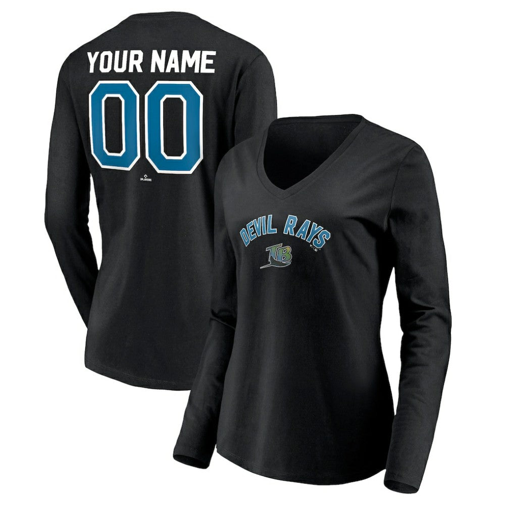 Tampa Bay Rays Women's Cooperstown Collection Personalized Winning Streak Long Sleeve V-Neck T-Shirt - MLB