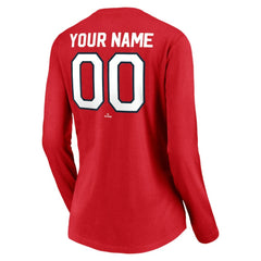 Washington Nationals Women's Cooperstown Collection Personalized Winning Streak Long Sleeve V-Neck T-Shirt - MLB