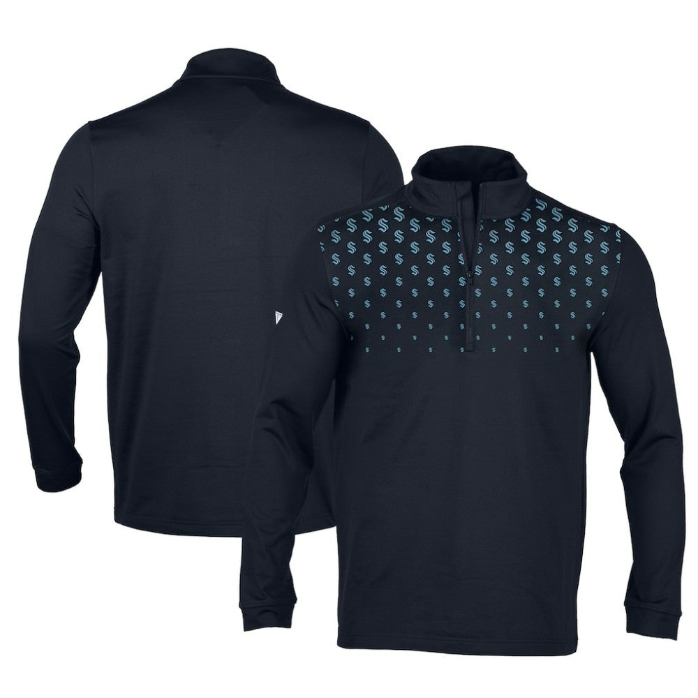 Seattle Kraken Levelwear NHL x PGA Scout Midlayer Quarter-Zip Pullover Top - Navy - NHL