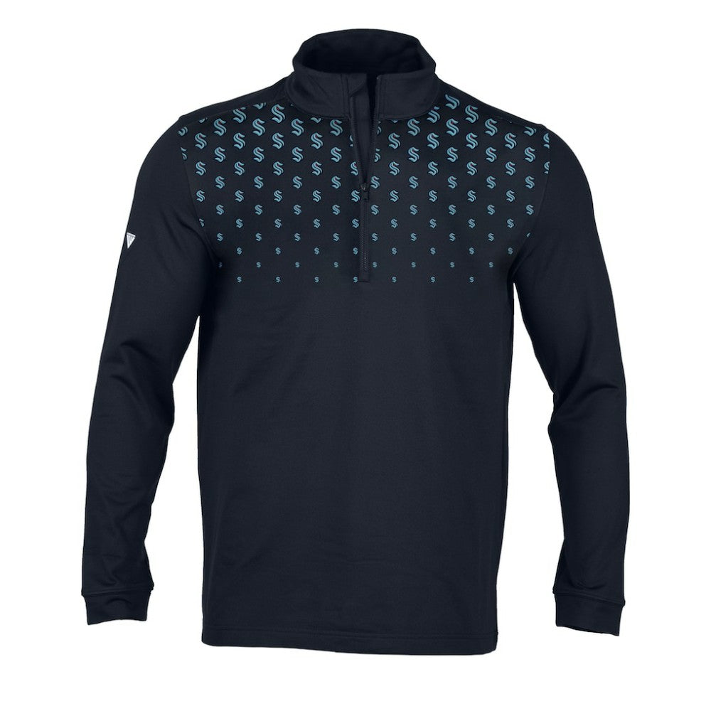 Seattle Kraken Levelwear NHL x PGA Scout Midlayer Quarter-Zip Pullover Top - Navy - NHL
