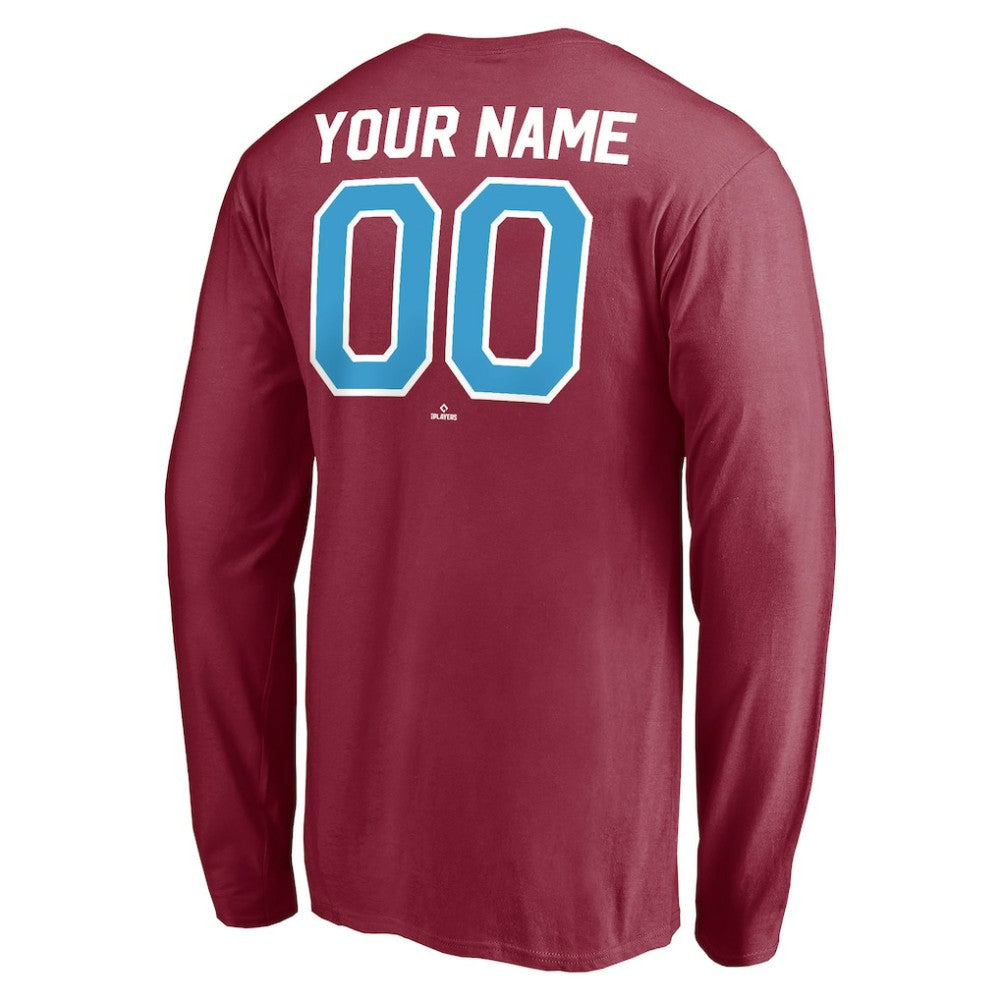 Philadelphia Phillies Personalized Cooperstown Collection Alternate Winning Streak Long Sleeve T-Shirt - MLB