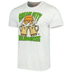Milwaukee Bucks Homage Unisex Hometown Hyper Local Tri-Blend T-Shirt Ash - NBA