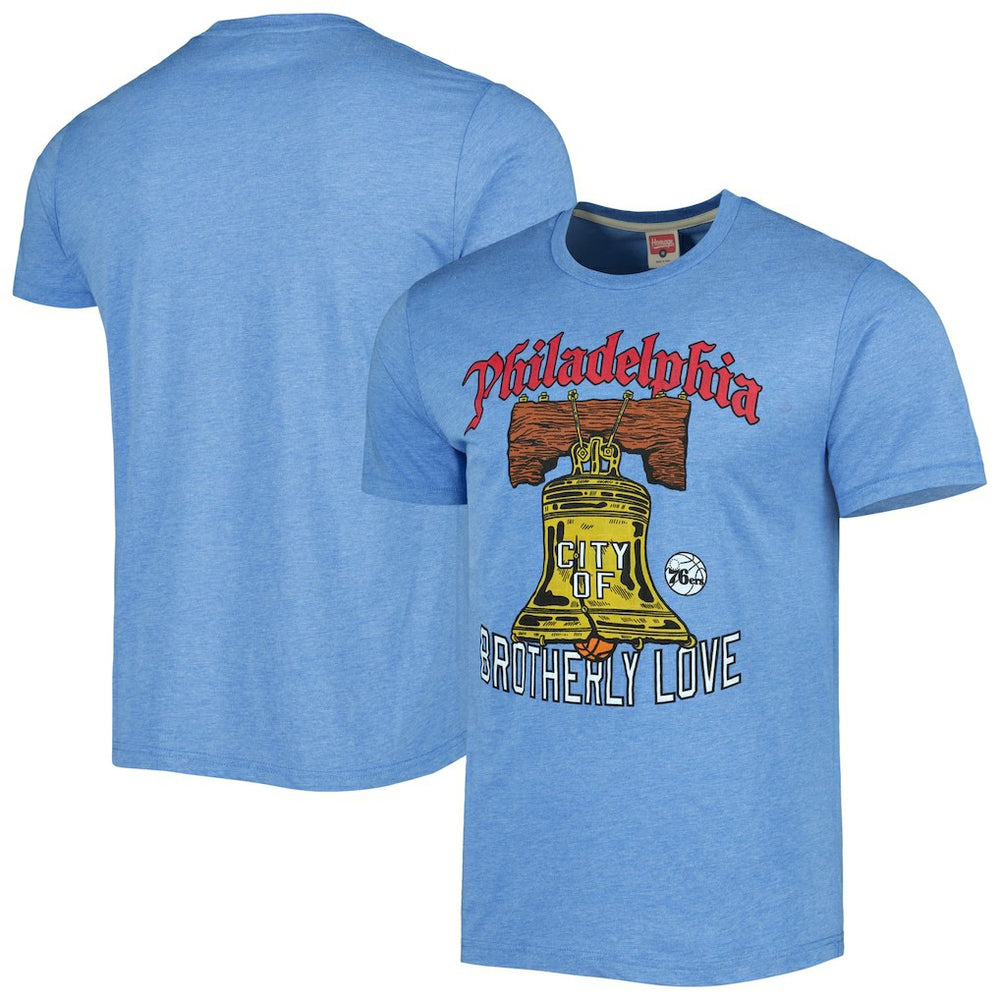 Philadelphia 76ers Homage Unisex Hometown Hyper Local Tri-Blend T-Shirt Light Blue - NBA