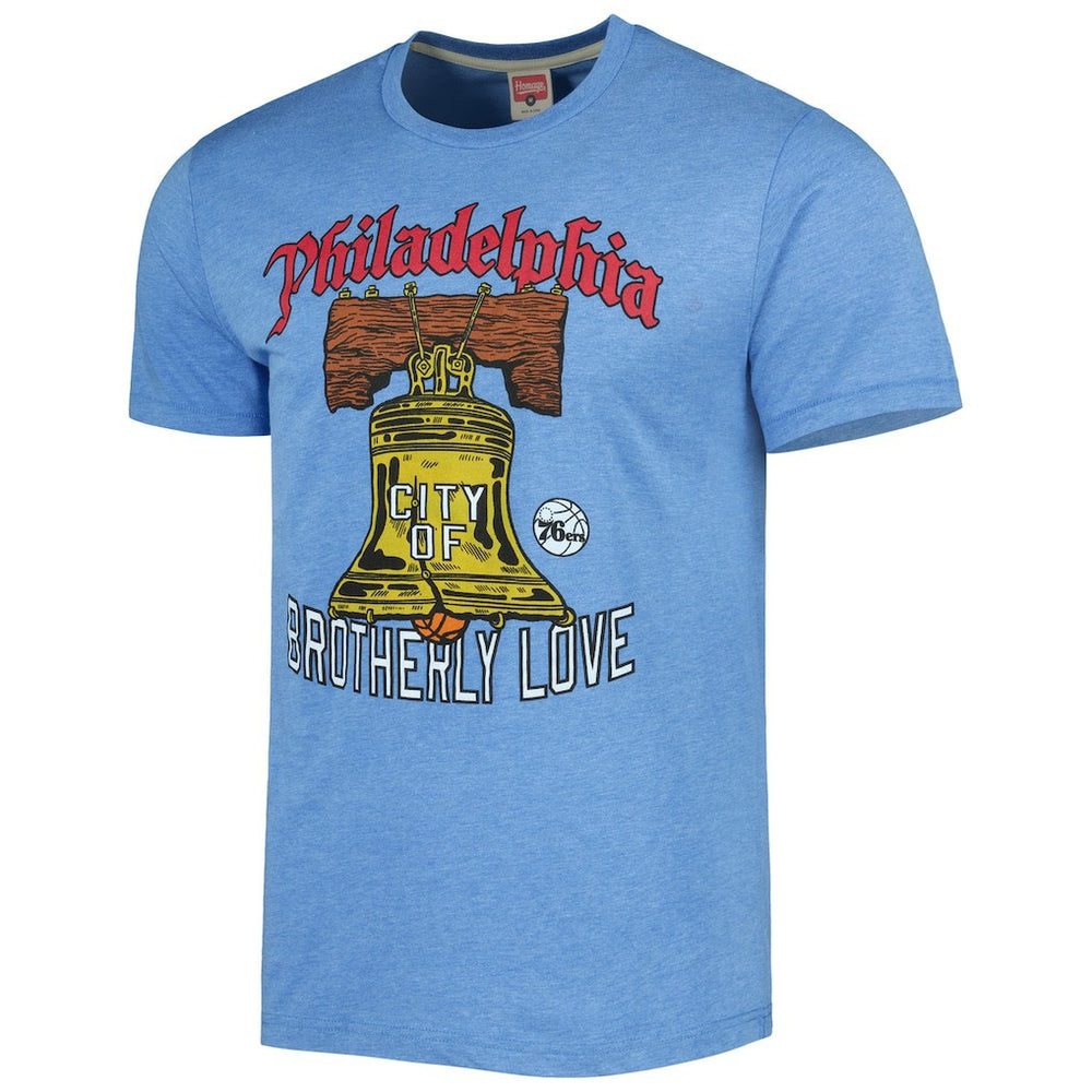Philadelphia 76ers Homage Unisex Hometown Hyper Local Tri-Blend T-Shirt Light Blue - NBA