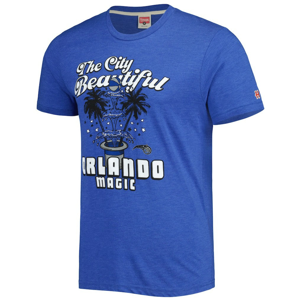 Orlando Magic Homage Unisex Hometown Hyper Local Tri-Blend T-Shirt Royal - NBA