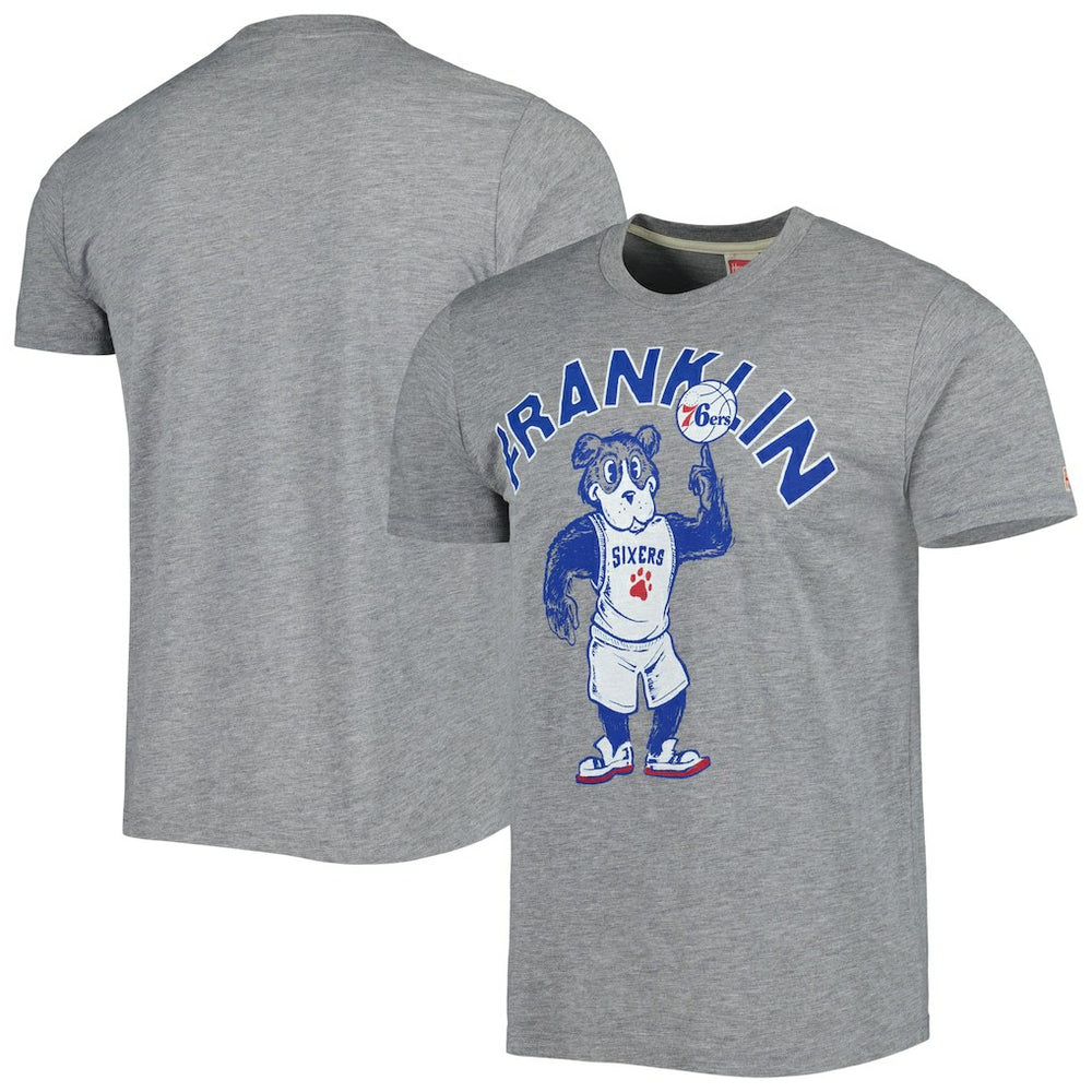 Philadelphia 76ers Homage Unisex Team Mascot Tri-Blend T-Shirt Heather Gray - NBA