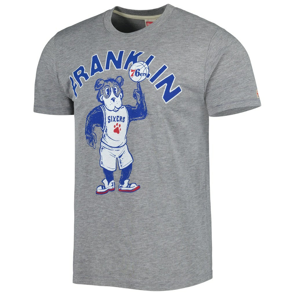 Philadelphia 76ers Homage Unisex Team Mascot Tri-Blend T-Shirt Heather Gray - NBA