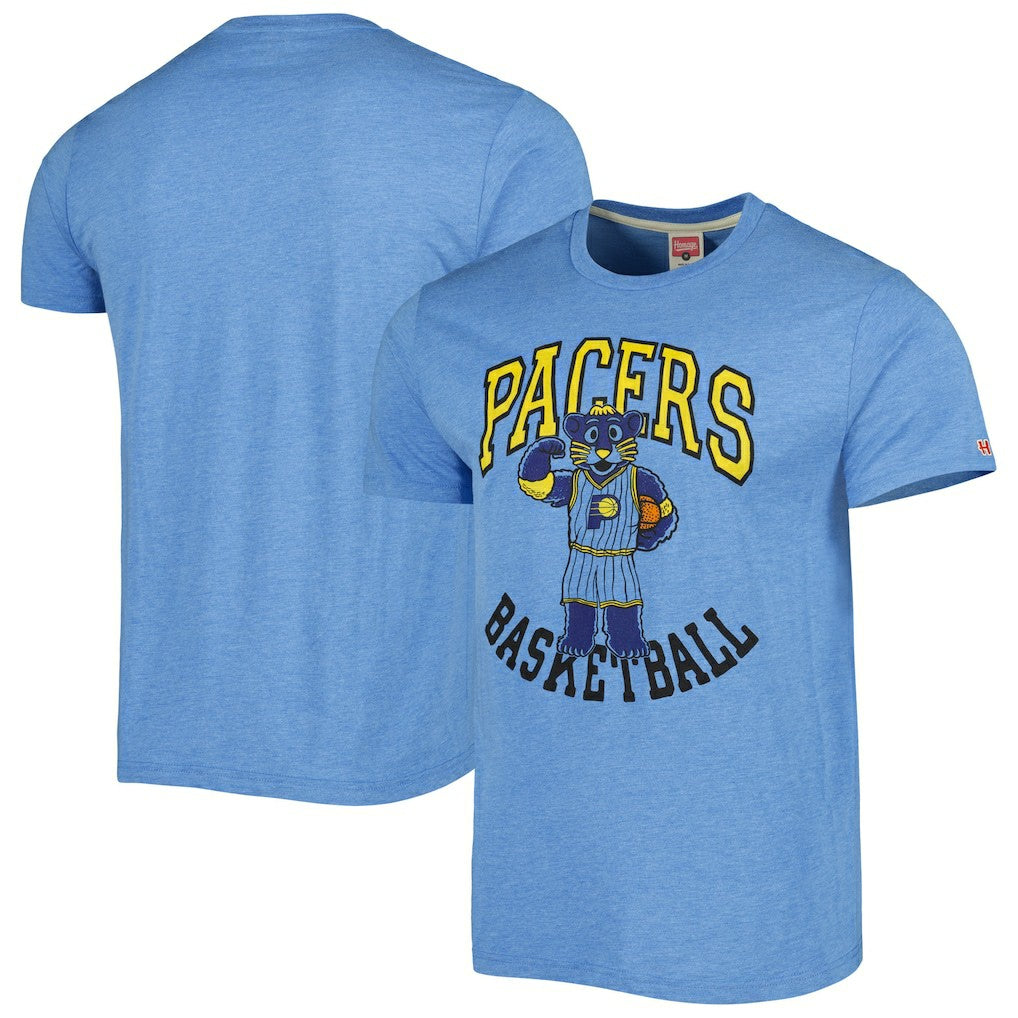 Indiana Pacers Homage Unisex Team Mascot Tri-Blend T-Shirt Light Blue - NBA