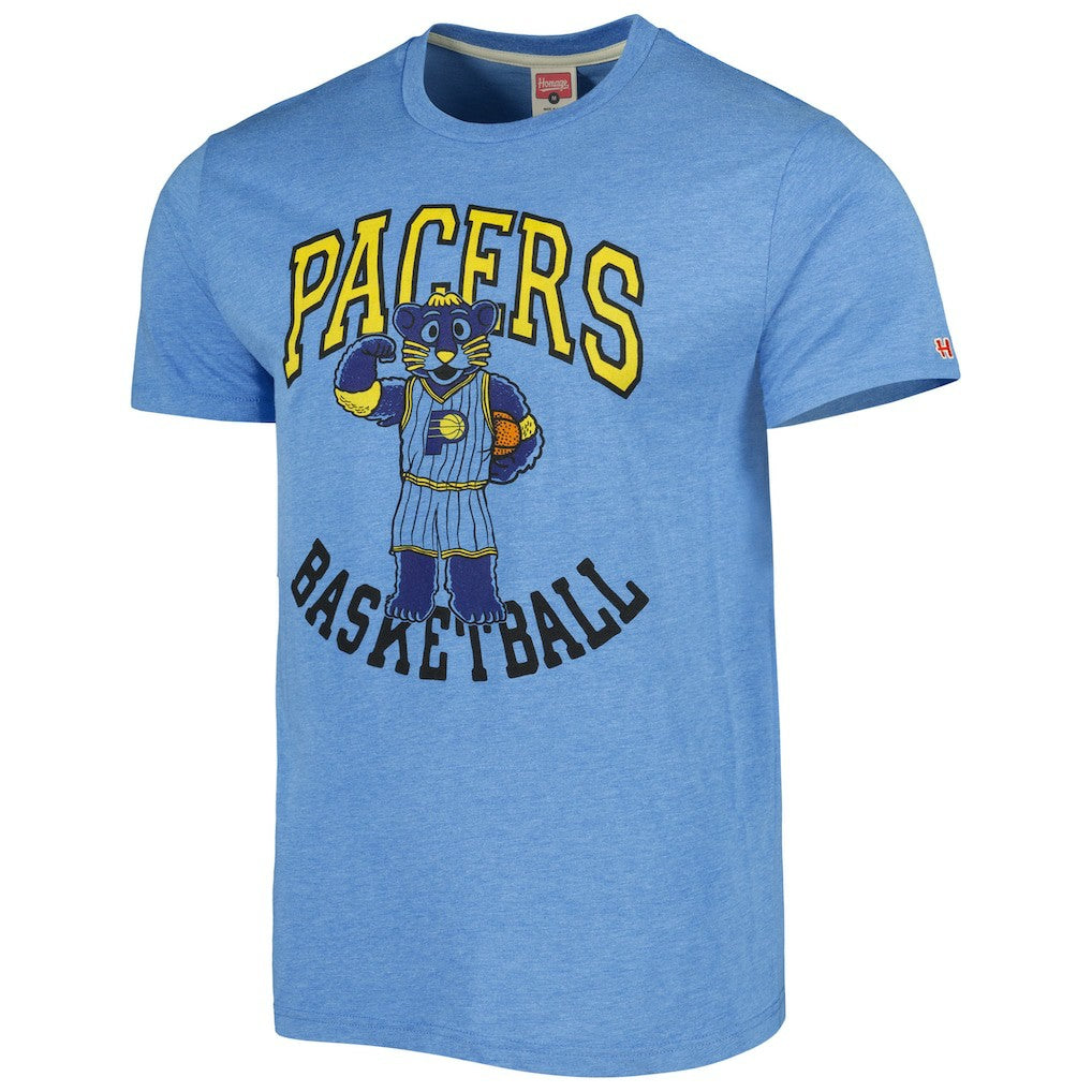 Indiana Pacers Homage Unisex Team Mascot Tri-Blend T-Shirt Light Blue - NBA