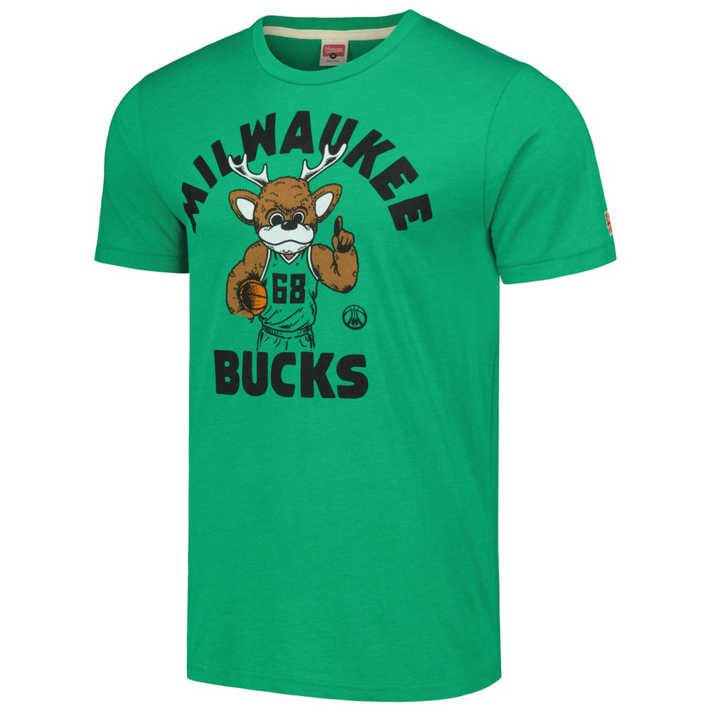 Milwaukee Bucks Homage Unisex Team Mascot Tri-Blend T-Shirt Green - NBA