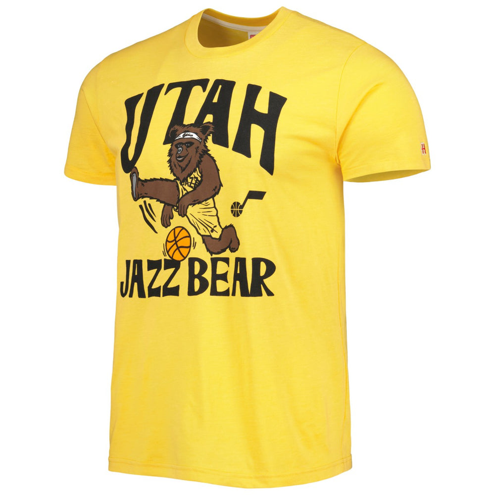 Utah Jazz Homage Unisex Team Mascot Tri-Blend T-Shirt Gold - NBA